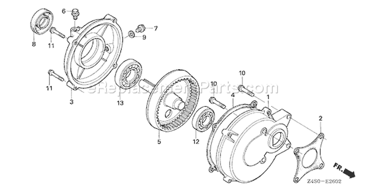 Page R Diagram and Parts List for GX200U Type HXU - VIN# GCAJK-1000001 Honda Engine
