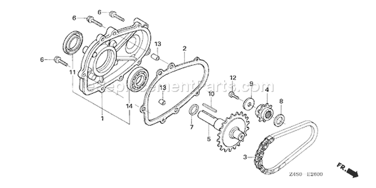 Page R Diagram and Parts List for GX200U Type LX2 - VIN# GCAJK-1000001 Honda Engine