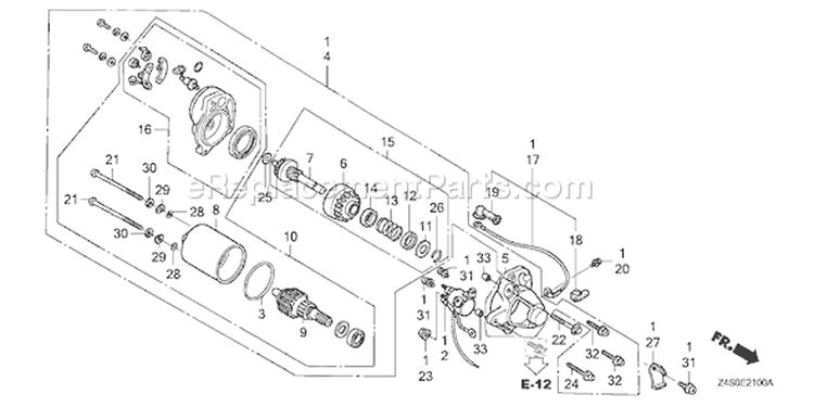 Page S Diagram and Parts List for GX200U Type TXU1 - VIN# GCAJK-1000001 Honda Engine