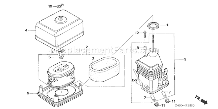 Page A Diagram and Parts List for GX200U Type HXU - VIN# GCAJK-1000001 Honda Engine