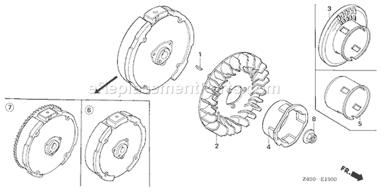 Page J Diagram and Parts List for GX200U Type HXU - VIN# GCAJK-1000001 Honda Engine