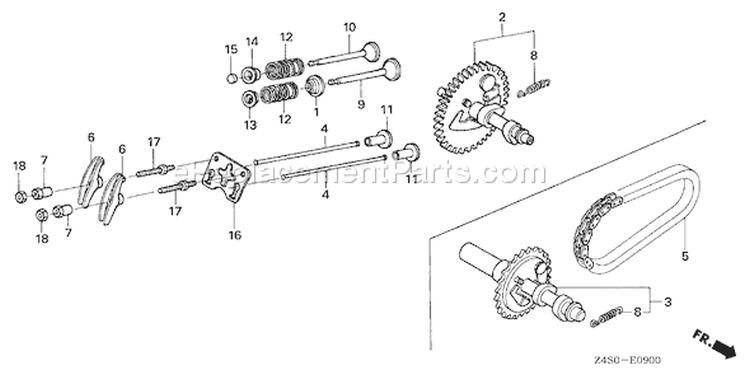 Page B Diagram and Parts List for GX200U Type HXU - VIN# GCAJK-1000001 Honda Engine