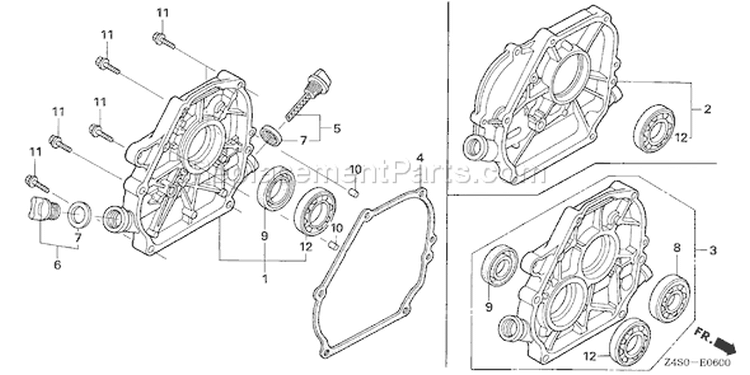 Page E Diagram and Parts List for GX200U Type HXU - VIN# GCAJK-1000001 Honda Engine