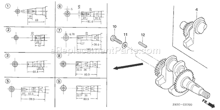 Page F Diagram and Parts List for GX200U Type HXU - VIN# GCAJK-1000001 Honda Engine