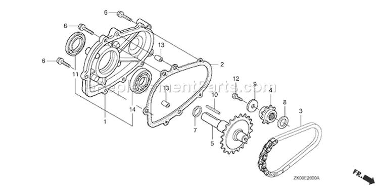 Page R Diagram and Parts List for GX200 Type LX2/A - VIN# GCAE-1900001-8999999 Honda Engine