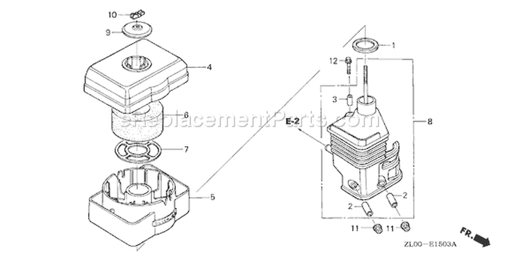 Page A Diagram and Parts List for GX200 Type QA2 - VIN# GCAE-1000001-1899999 Honda Engine