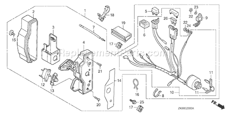 Page E Diagram and Parts List for GX200 Type QTP2/A - VIN# GCAE-1900001-8999999 Honda Engine