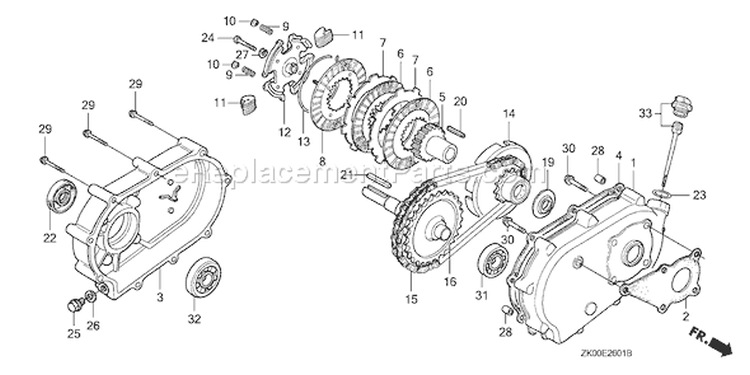 Page R Diagram and Parts List for GX200 Type RH2/A - VIN# GCAE-1900001-8999999 Honda Engine
