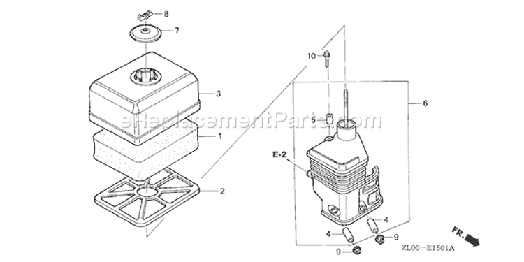 Page A Diagram and Parts List for GX200 Type QD - VIN# GCAE-1000001-1899999 Honda Engine