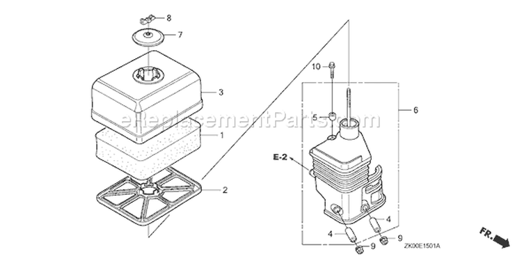 Page A Diagram and Parts List for GX200 Type SD/A - VIN# GCAE-1900001 Honda Engine