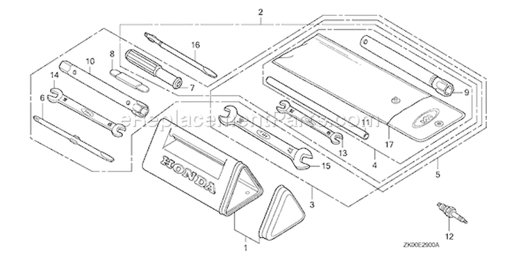 Page T Diagram and Parts List for GX200 Type QTP2/A - VIN# GCAE-1900001-8999999 Honda Engine