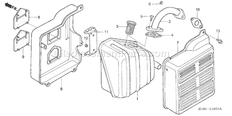 Page N Diagram and Parts List for GX200 Type VAA - VIN# GCAE-1000001-1899999 Honda Engine