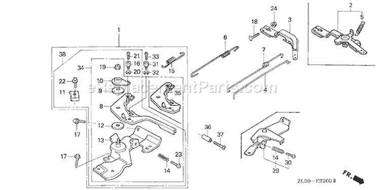Page D Diagram and Parts List for GX200 Type QXB2 - VIN# GCAE-1000001-1899999 Honda Engine