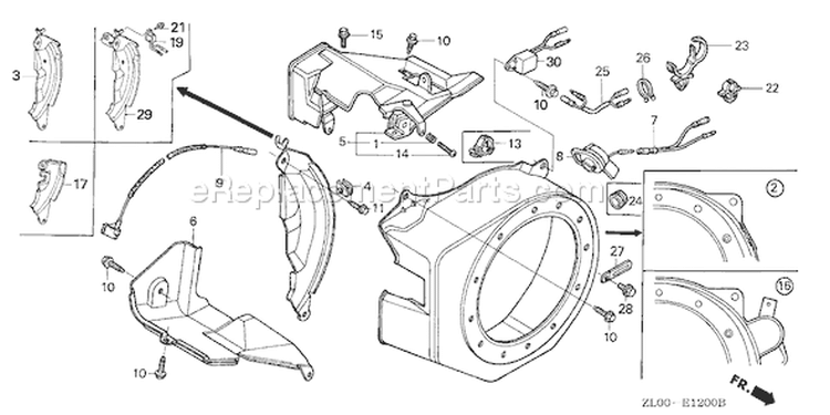 Page I Diagram and Parts List for GX200 Type QXB2 - VIN# GCAE-1000001-1899999 Honda Engine