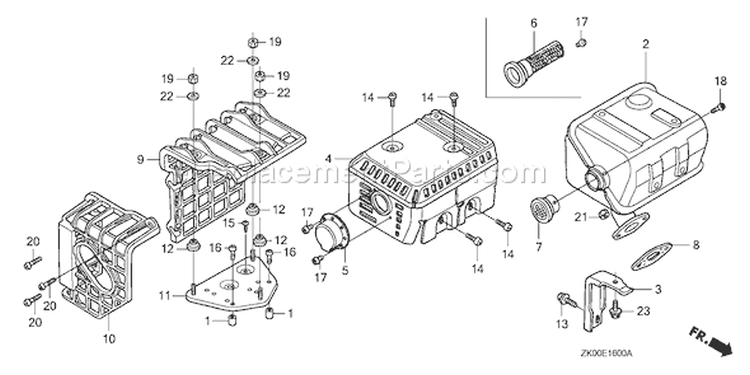 Page N Diagram and Parts List for GX200 Type SD/A - VIN# GCAE-1900001 Honda Engine