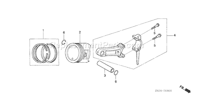 Page O Diagram and Parts List for GX200 Type SD/A - VIN# GCAE-1900001 Honda Engine