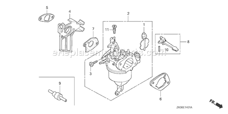 Page C Diagram and Parts List for GX200 Type VXP/A - VIN# GDAB-1010001-9999999 Honda Engine