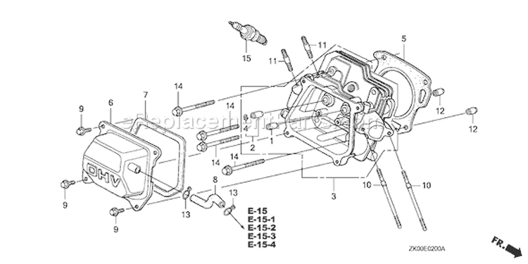 Page H Diagram and Parts List for GX200 Type SD/A - VIN# GCAE-1900001 Honda Engine