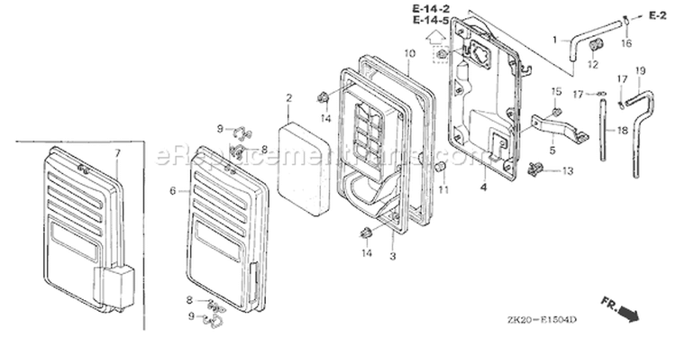 Page A Diagram and Parts List for GX240K1 Type EDS2/A - VIN# GC04-4400001-9999999 Honda Engine