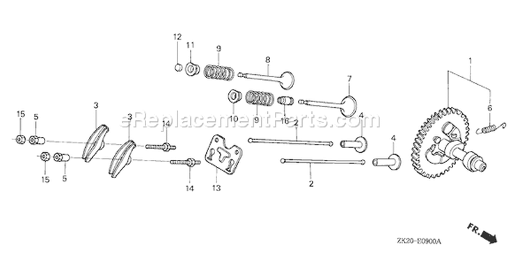 Page B Diagram and Parts List for GX240K1 Type EDS2/A - VIN# GC04-4400001-9999999 Honda Engine