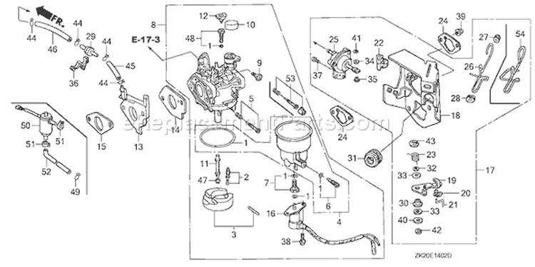 Page C Diagram and Parts List for GX240K1 Type EDS2/A - VIN# GC04-4400001-9999999 Honda Engine
