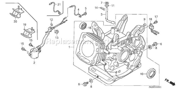 Page H Diagram and Parts List for GX240K1 Type EDS2/A - VIN# GC04-4400001-9999999 Honda Engine