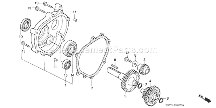 Page Q Diagram and Parts List for GX240K1 Type HA - VIN# GC04-3000001-4399999 Honda Engine