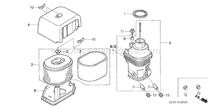 Page A Diagram and Parts List for GX240K1 Type VWC2/A - VIN# GC04-4400001-9999999 Honda Engine