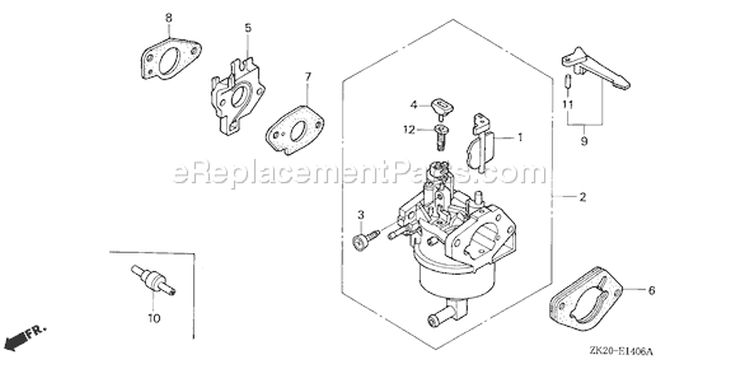 Page C Diagram and Parts List for GX240K1 Type VXP/A - VIN# GDAC-1100001 Honda Engine