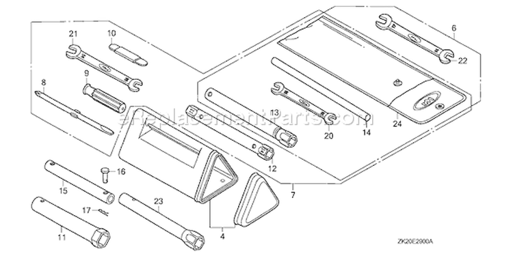 Page R Diagram and Parts List for GX240K1 Type HA - VIN# GC04-3000001-4399999 Honda Engine
