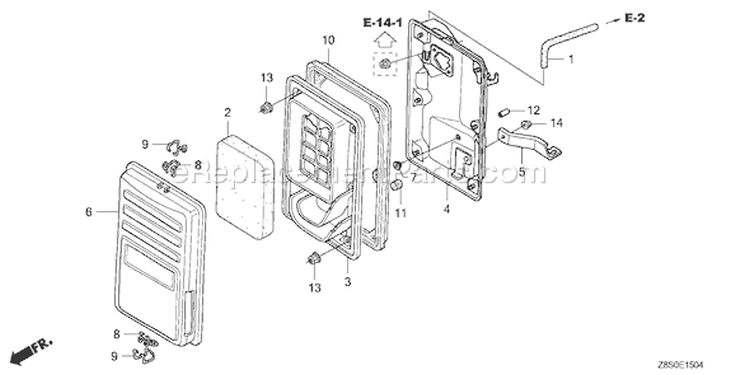 Page A Diagram and Parts List for GX240RT1 Type VMT2 - VIN# GCATT-1000001 Honda Engine