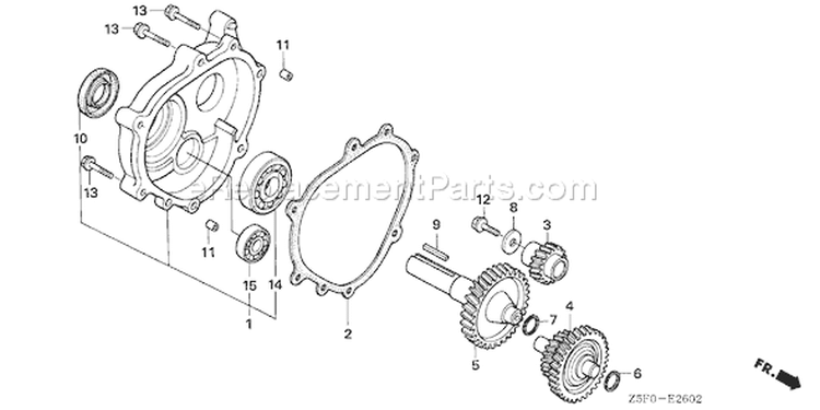 Page R Diagram and Parts List for GX240U1 Type HA2 - VIN# GCAKK-1000001 Honda Engine