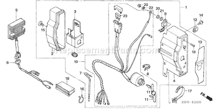 Page E Diagram and Parts List for GX240U1 Type QAR2 - VIN# GCAKK-1000001 Honda Engine