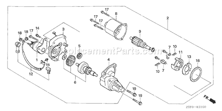 Page T Diagram and Parts List for GX240U1 Type LHE4 - VIN# GCAKK-1000001 Honda Engine