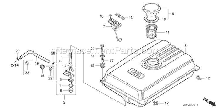 Page K Diagram and Parts List for GX240U1 Type EDS2 - VIN# GCAKK-1000001 Honda Engine