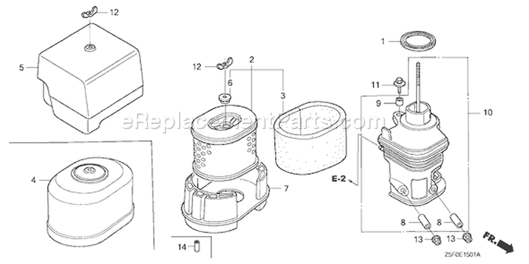 Page A Diagram and Parts List for GX240U1 Type PA2 - VIN# GCAKK-1000001 Honda Engine
