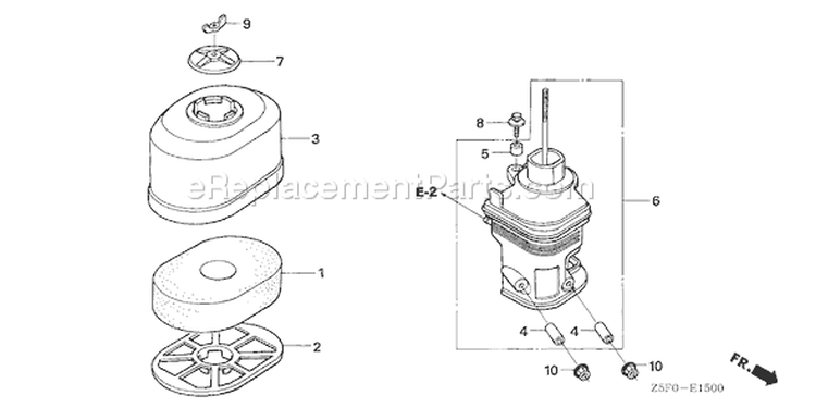 Page A Diagram and Parts List for GX240U1 Type WKT2 - VIN# GCAKK-1000001 Honda Engine