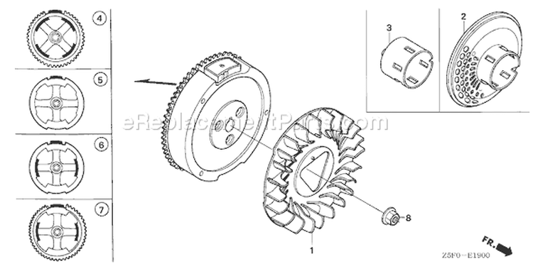 Page J Diagram and Parts List for GX240U1 Type PA2 - VIN# GCAKK-1000001 Honda Engine