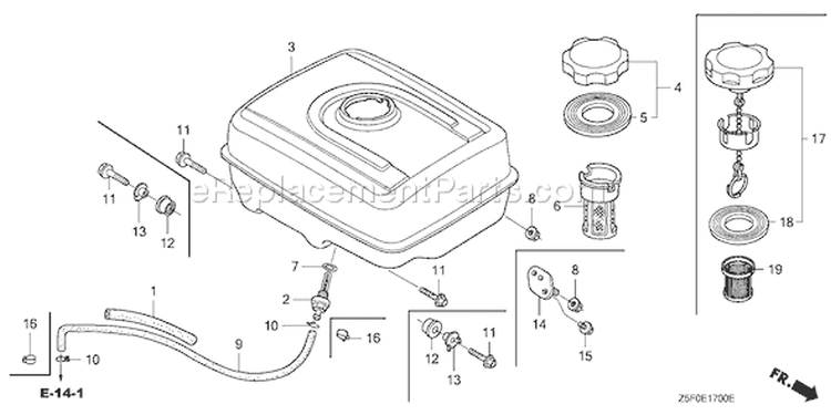 Page K Diagram and Parts List for GX240U1 Type PA2 - VIN# GCAKK-1000001 Honda Engine