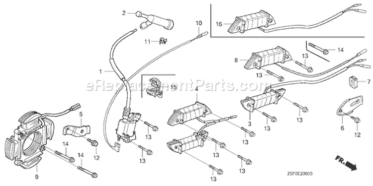 Page L Diagram and Parts List for GX240U1 Type PA2 - VIN# GCAKK-1000001 Honda Engine