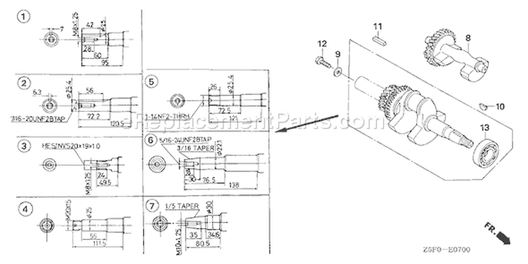 Page F Diagram and Parts List for GX240U1 Type PA2 - VIN# GCAKK-1000001 Honda Engine