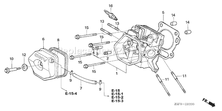 Page H Diagram and Parts List for GX240U1 Type PA2 - VIN# GCAKK-1000001 Honda Engine