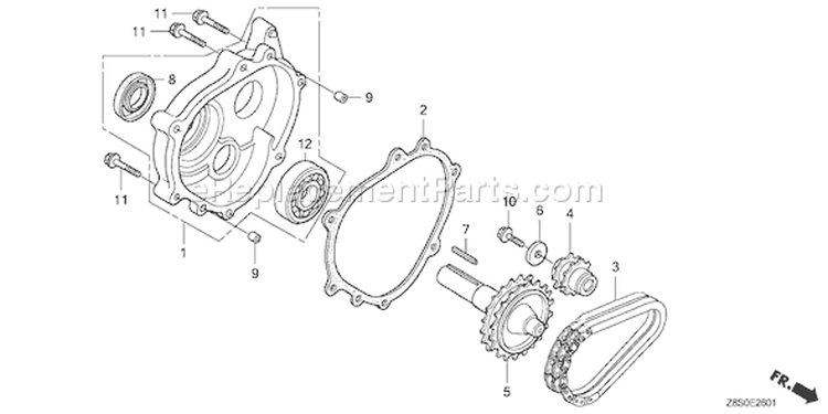 Page R Diagram and Parts List for GX240UT1 Type LX2 - VIN# GCATT-1000001 Honda Engine