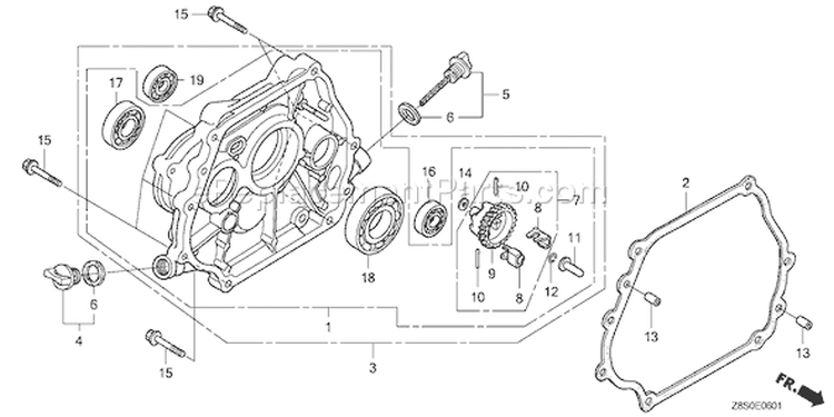 Page E Diagram and Parts List for GX240UT1 Type LX2 - VIN# GCATT-1000001 Honda Engine
