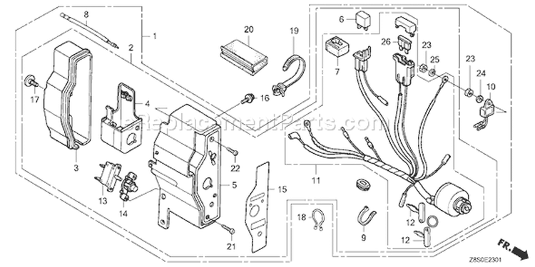 Page E Diagram and Parts List for GX240UT1 Type QAE2 - VIN# GCATT-1000001 Honda Engine