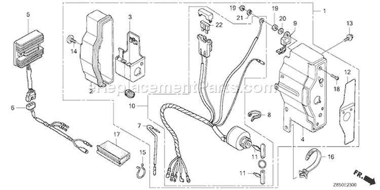 Page E Diagram and Parts List for GX240UT1 Type QAR2 - VIN# GCATT-1000001 Honda Engine