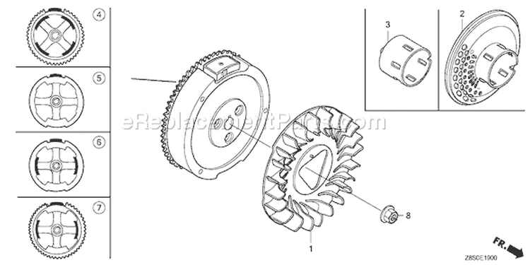 Page K Diagram and Parts List for GX240UT1 Type QAR2 - VIN# GCATT-1000001 Honda Engine