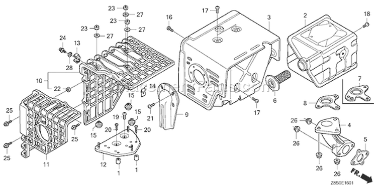 Page N Diagram and Parts List for GX240UT1 Type QXC9 - VIN# GCATT-1000001 Honda Engine