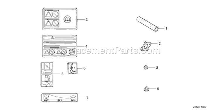 Page P Diagram and Parts List for GX240UT1 Type QAR2 - VIN# GCATT-1000001 Honda Engine