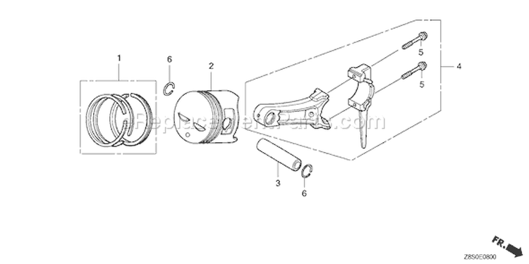 Page Q Diagram and Parts List for GX240UT1 Type QAR2 - VIN# GCATT-1000001 Honda Engine